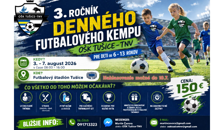 3. ročník denného futbalového kempu