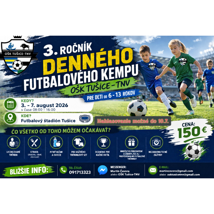 3. ročník denného futbalového kempu