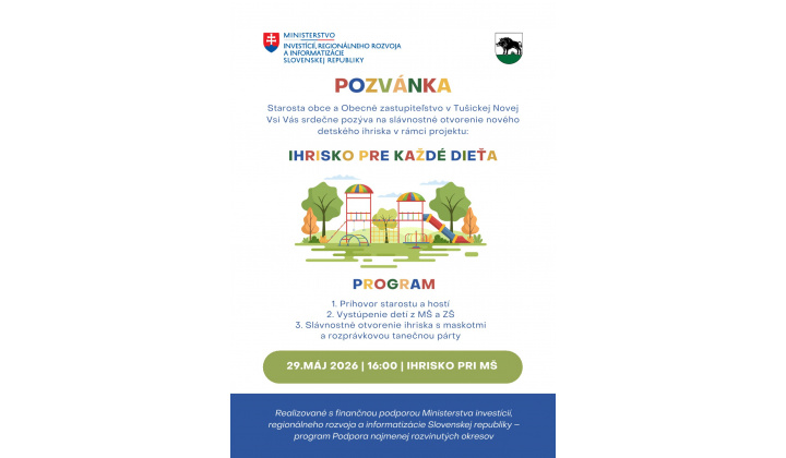 Slávnostné otvorenie nového detského ihriska