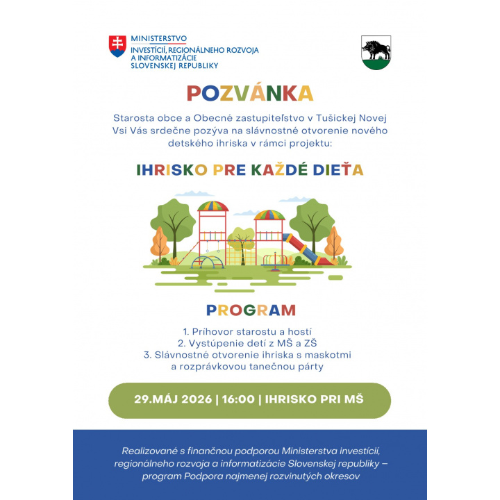 Slávnostné otvorenie nového detského ihriska